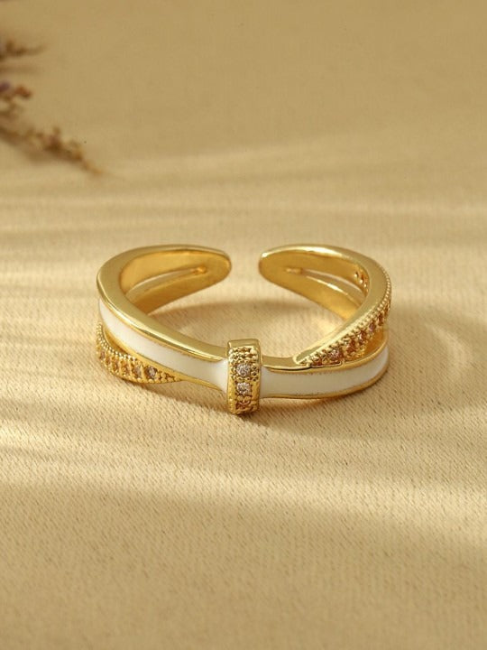 Saiyra Stones-Studded Cloud Knot Ring