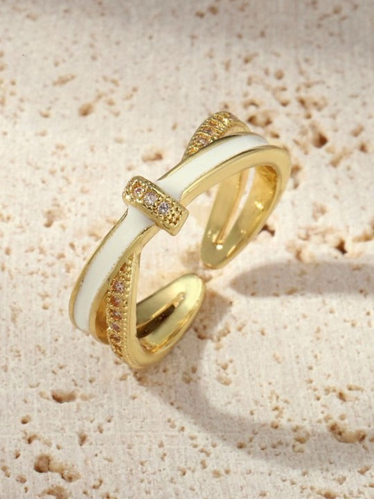 Saiyra Stones-Studded Cloud Knot Ring