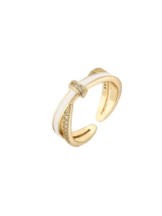 Saiyra Stones-Studded Cloud Knot Ring