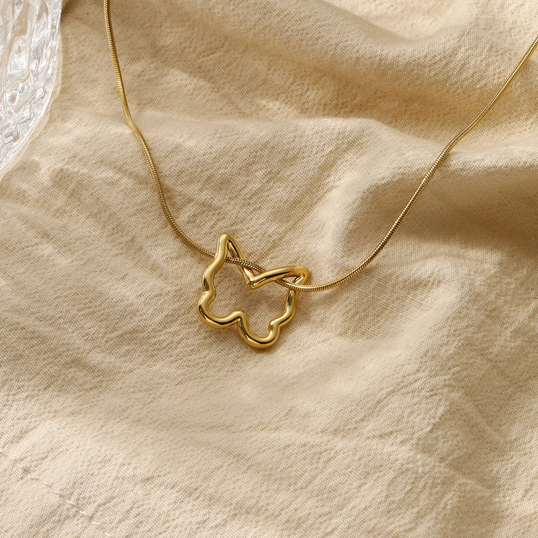 Delicate Hollow Butterfly Necklace & Earrings Set