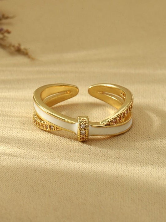 Saiyra Stones-Studded Cloud Knot Ring