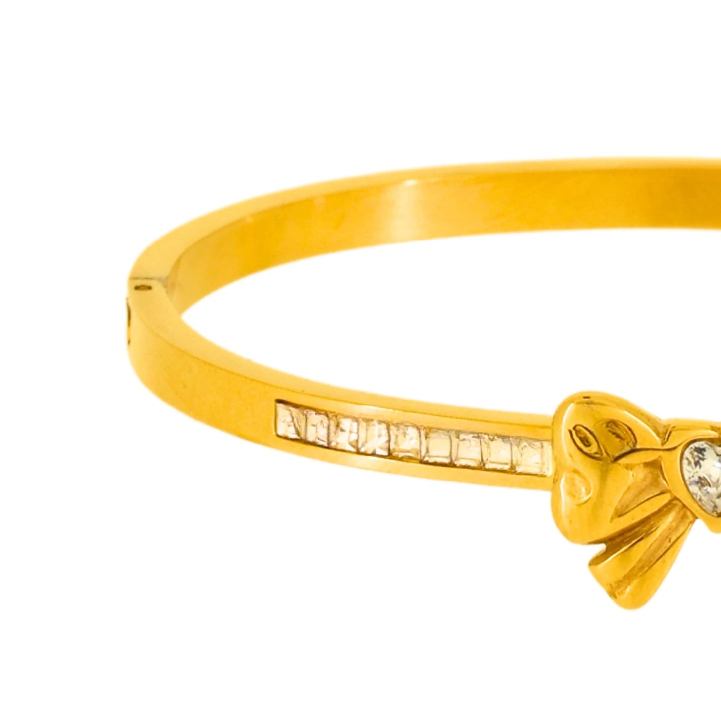 Saiyra 18K Gold-Plated Bow Bracelet – Elegant Fixed Fit