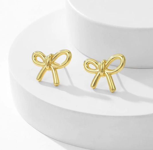Saiyra Anti-Tarnish Gold Bow Knot Necklace & Earring Set